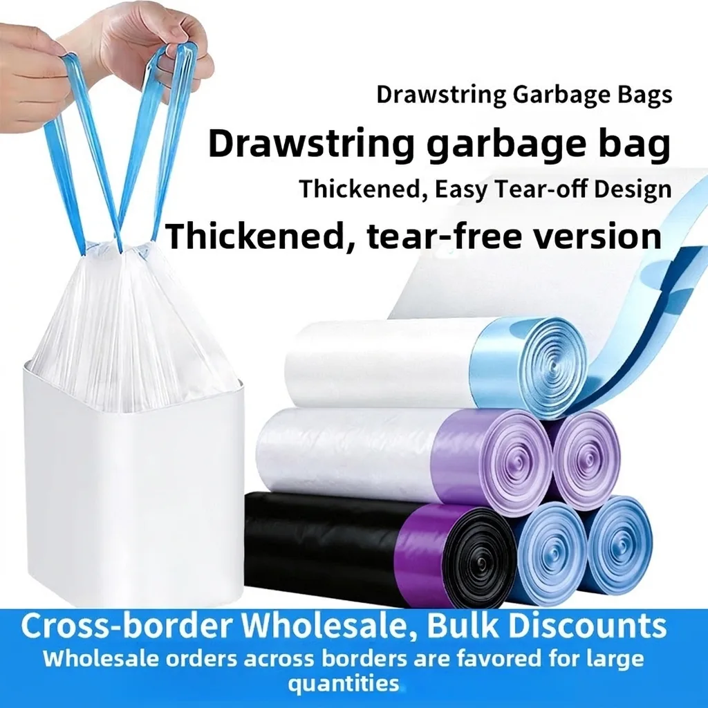 Cross-border Tear-free 15-20 Micron Thick Oversized Drawstring High-density Catlitter Bags Extra-heavy-duty Original Fragrance