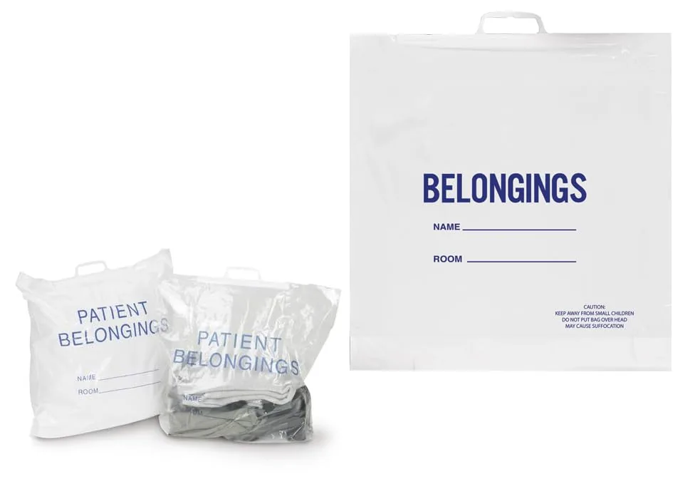 Custom Rigid Handle Patient Belongings Bag 18x18in Gravure Printed for Hospital Clothing and Shoes 250pcs Box
