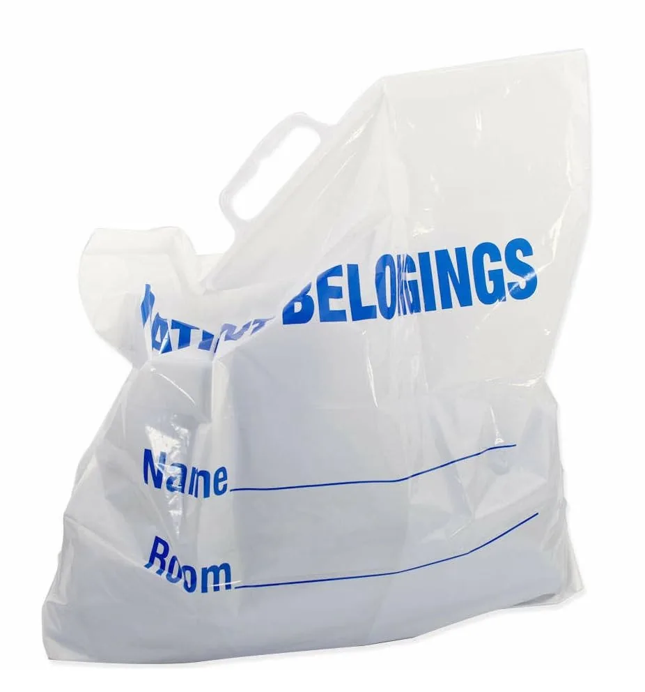 Custom Rigid Handle Patient Belongings Bag 18x18in Gravure Printed for Hospital Clothing and Shoes 250pcs Box