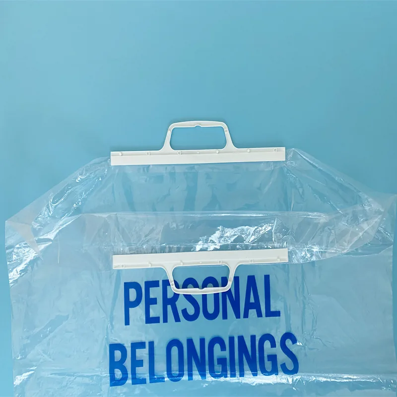 Custom Rigid Handle Patient Belongings Bag 18x18in Gravure Printed for Hospital Clothing and Shoes 250pcs Box