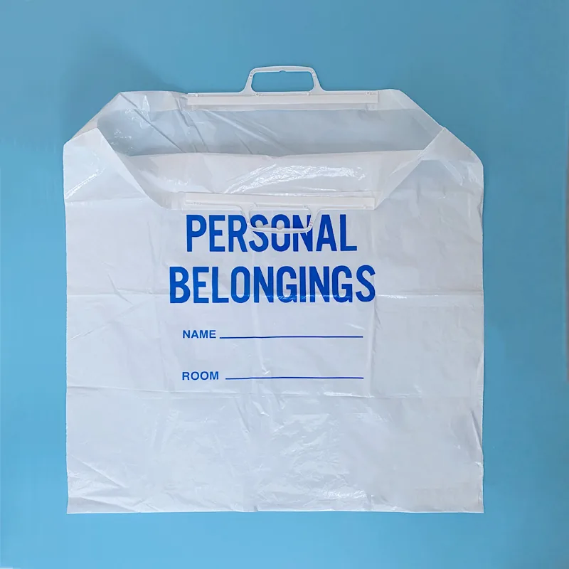 Custom Rigid Handle Patient Belongings Bag 18x18in Gravure Printed for Hospital Clothing and Shoes 250pcs Box