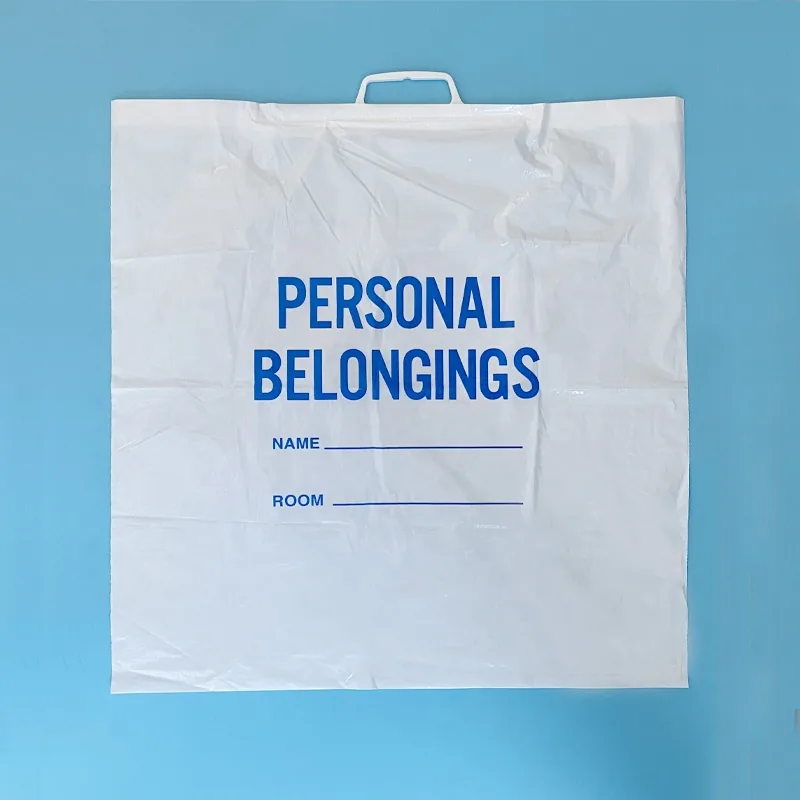Custom Rigid Handle Patient Belongings Bag 18x18in Gravure Printed for Hospital Clothing and Shoes 250pcs Box