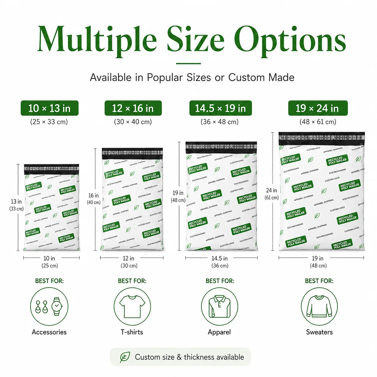 Custom Branded PCR Recycled Poly Mailers Waterproof Clothing Shipping Bags for DTC Fashion Ecommerce Packaging