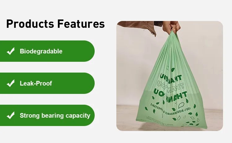 Custom Compostable Biodegradable PLA T-Shirt Bag with Stamping on Roll for Hotel Use and Custom Logo