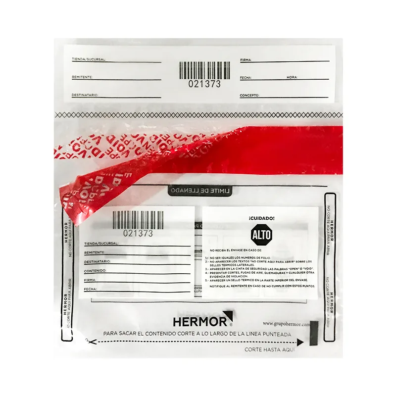 Custom Deposit Money Bank Deposit Register Pouch Tamper Evident Tape Cash Evidence Security Bag