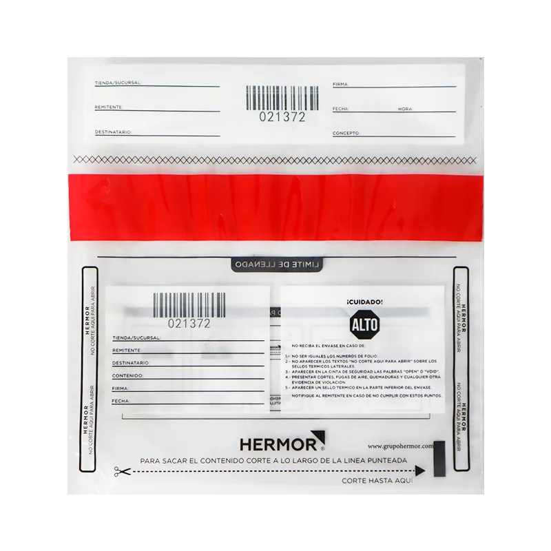 Custom Deposit Money Bank Deposit Register Pouch Tamper Evident Tape Cash Evidence Security Bag