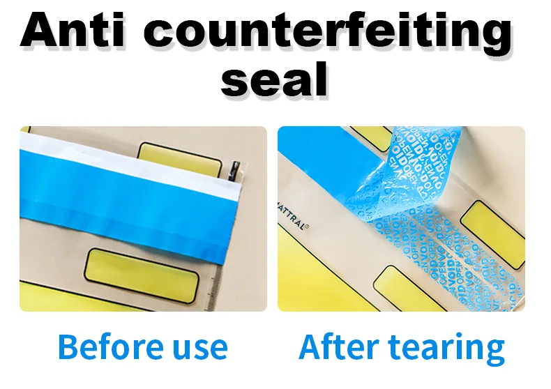Custom Deposit Money Bank Deposit Register Pouch Tamper Evident Tape Cash Evidence Security Bag