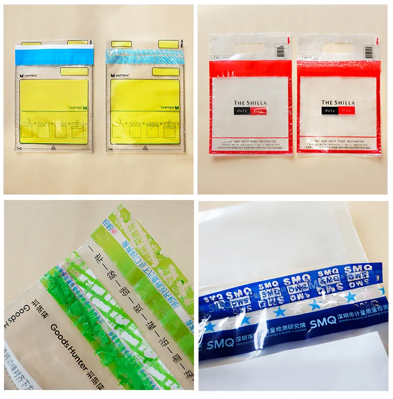 Custom Deposit Money Bank Deposit Register Pouch Tamper Evident Tape Cash Evidence Security Bag