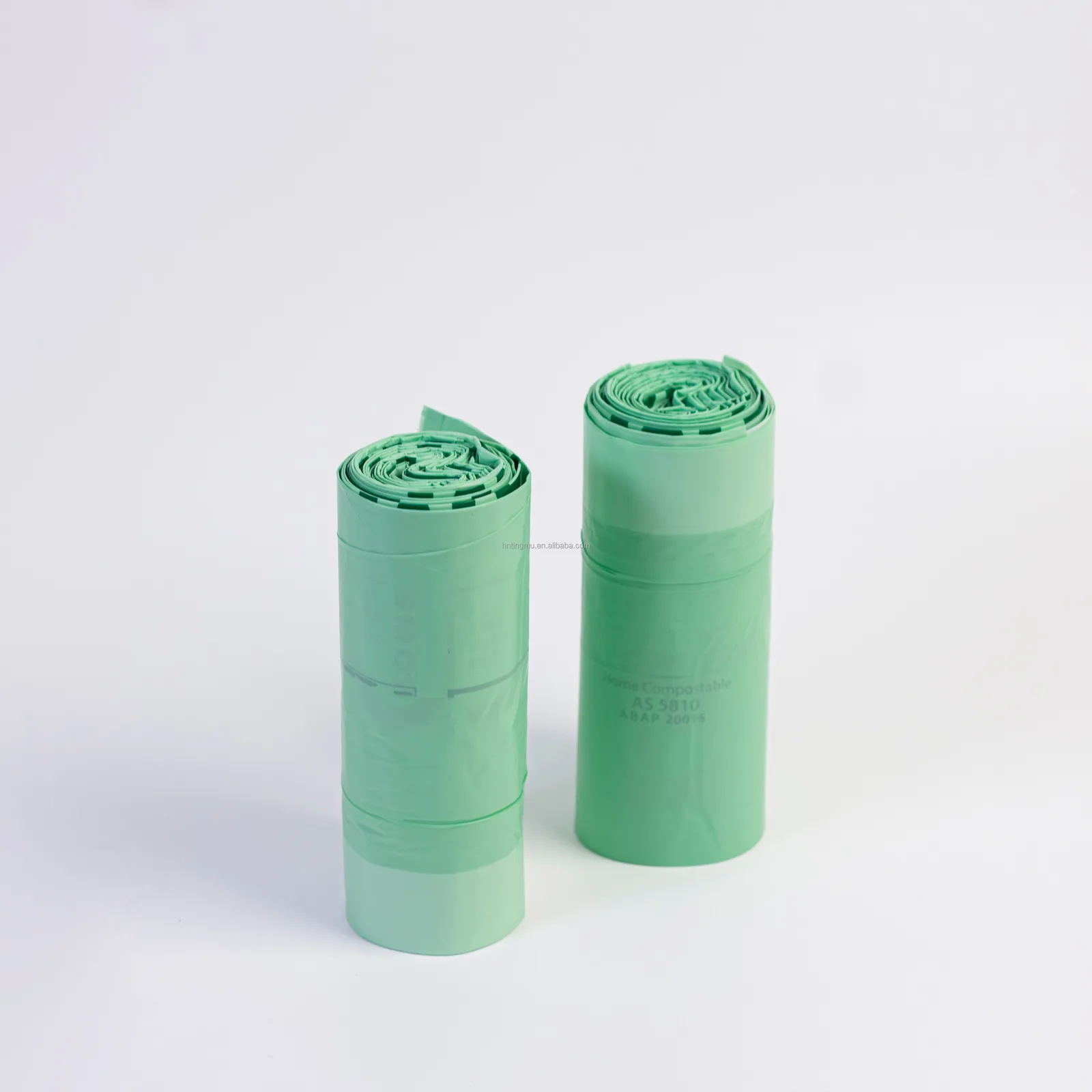 Custom Durable Biodegradable Drawstring Trash Bags with PLA & Cornstarch Heat-Sealed for Household Use
