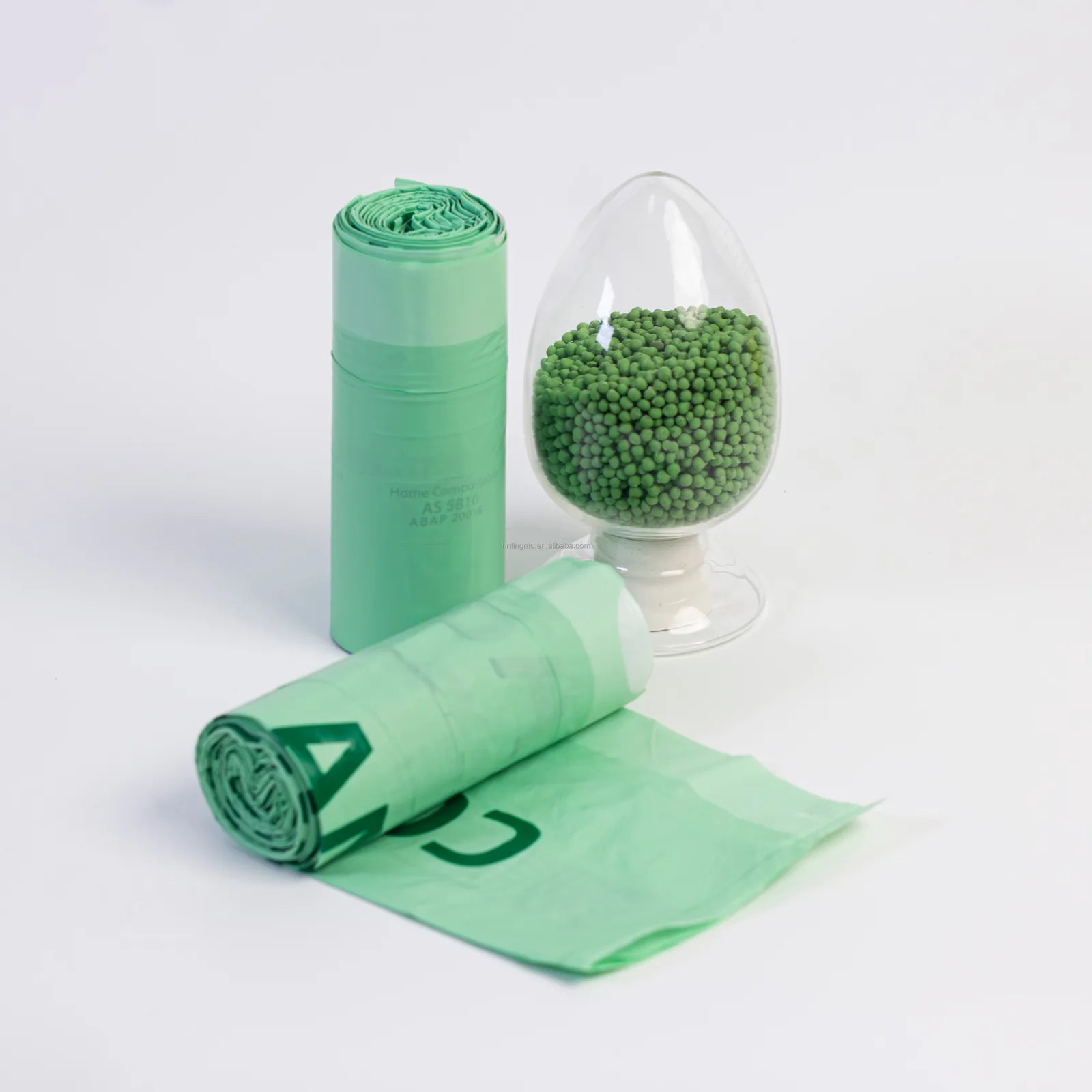 Custom Durable Biodegradable Drawstring Trash Bags with PLA & Cornstarch Heat-Sealed for Household Use