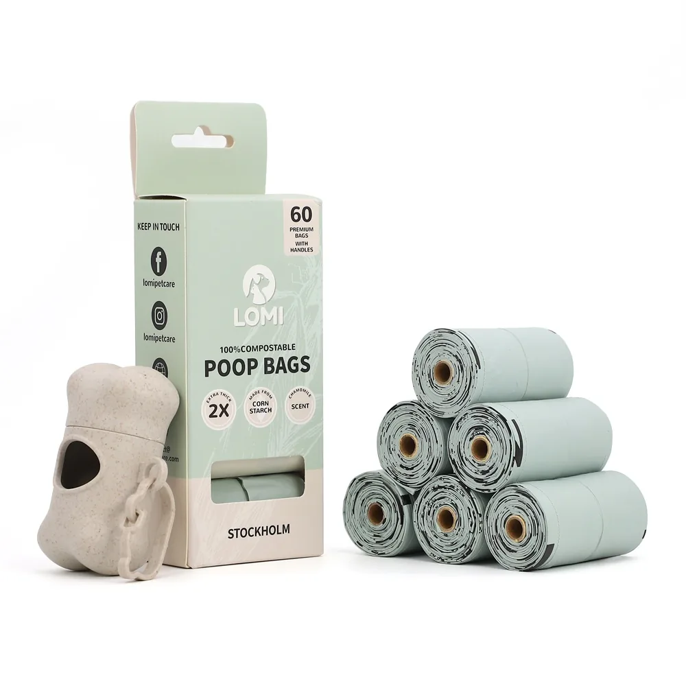 Custom Eco-friendly Plastic Supplies Pet Waste Bags Bio Degradable Compostable Dog Poop Bags Recycle PE