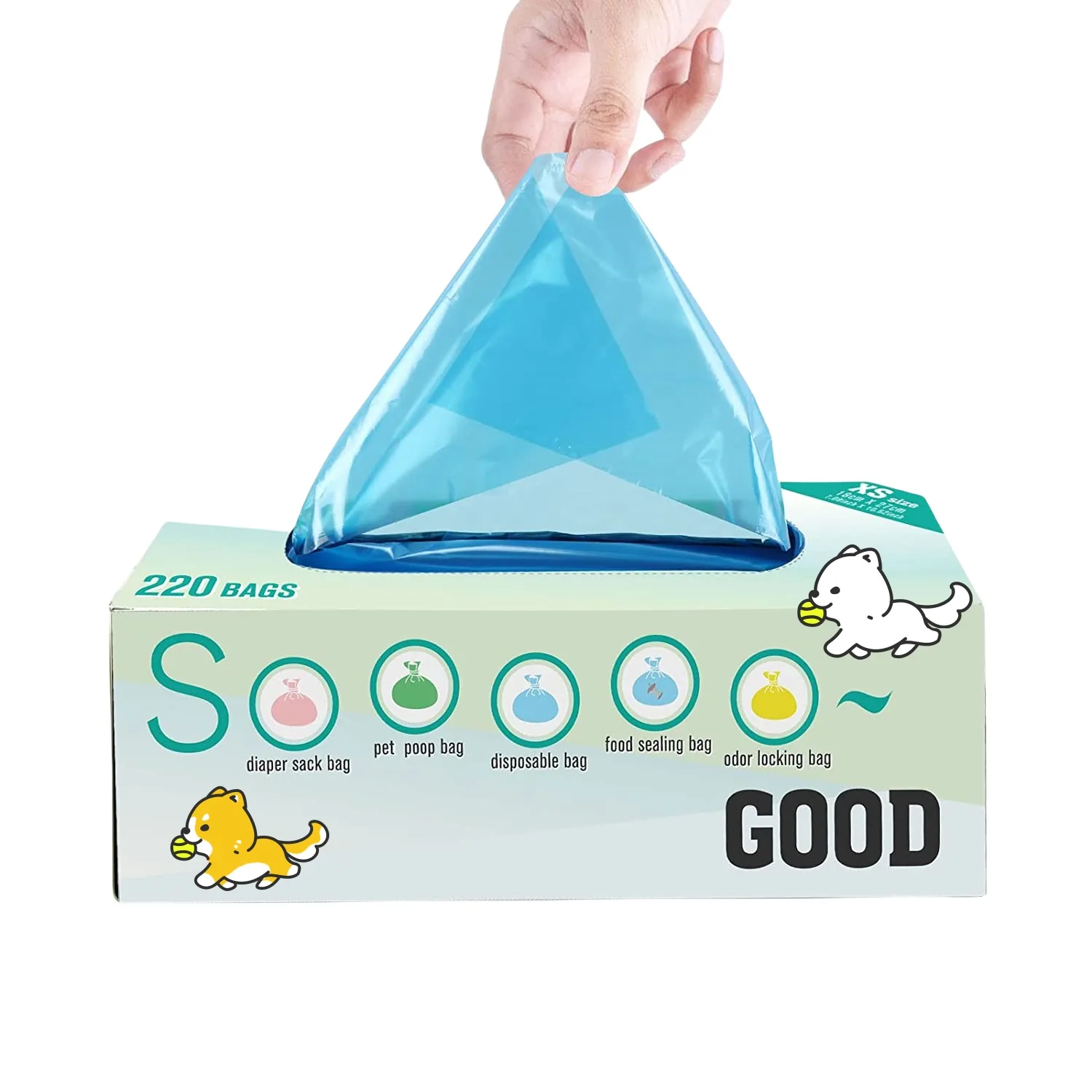 Custom logo Block EVOH High Barrier Odor Pet Waste Dog Poop Bags for Japan Market
