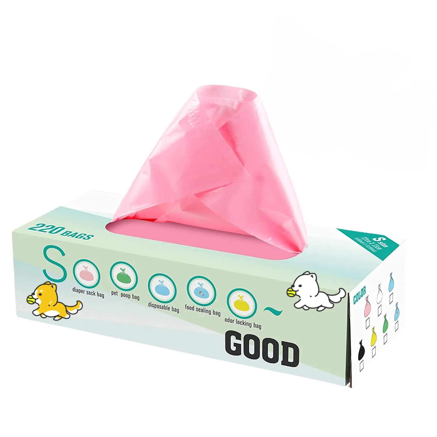 Custom logo Block EVOH High Barrier Odor Pet Waste Dog Poop Bags for Japan Market