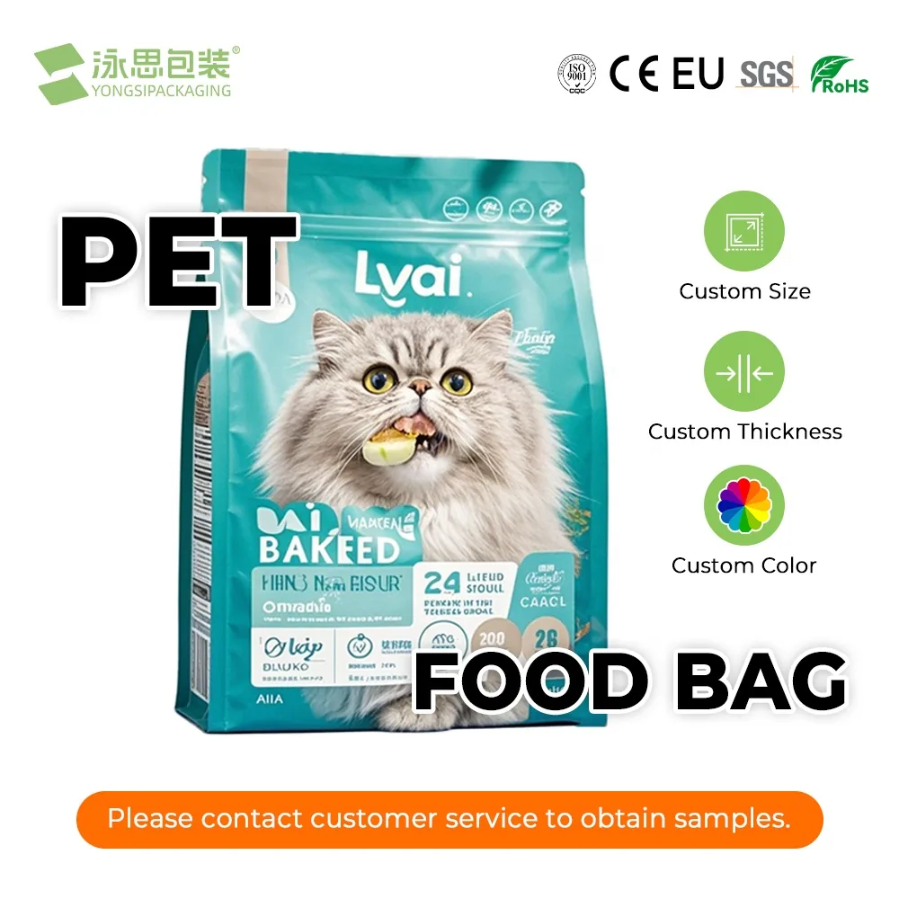Custom Logo Moisture Proof Wet Cat Food/dog Food/dry Food Bag Treat Stand up Pouch Bag Gravure Printing pet food packaging