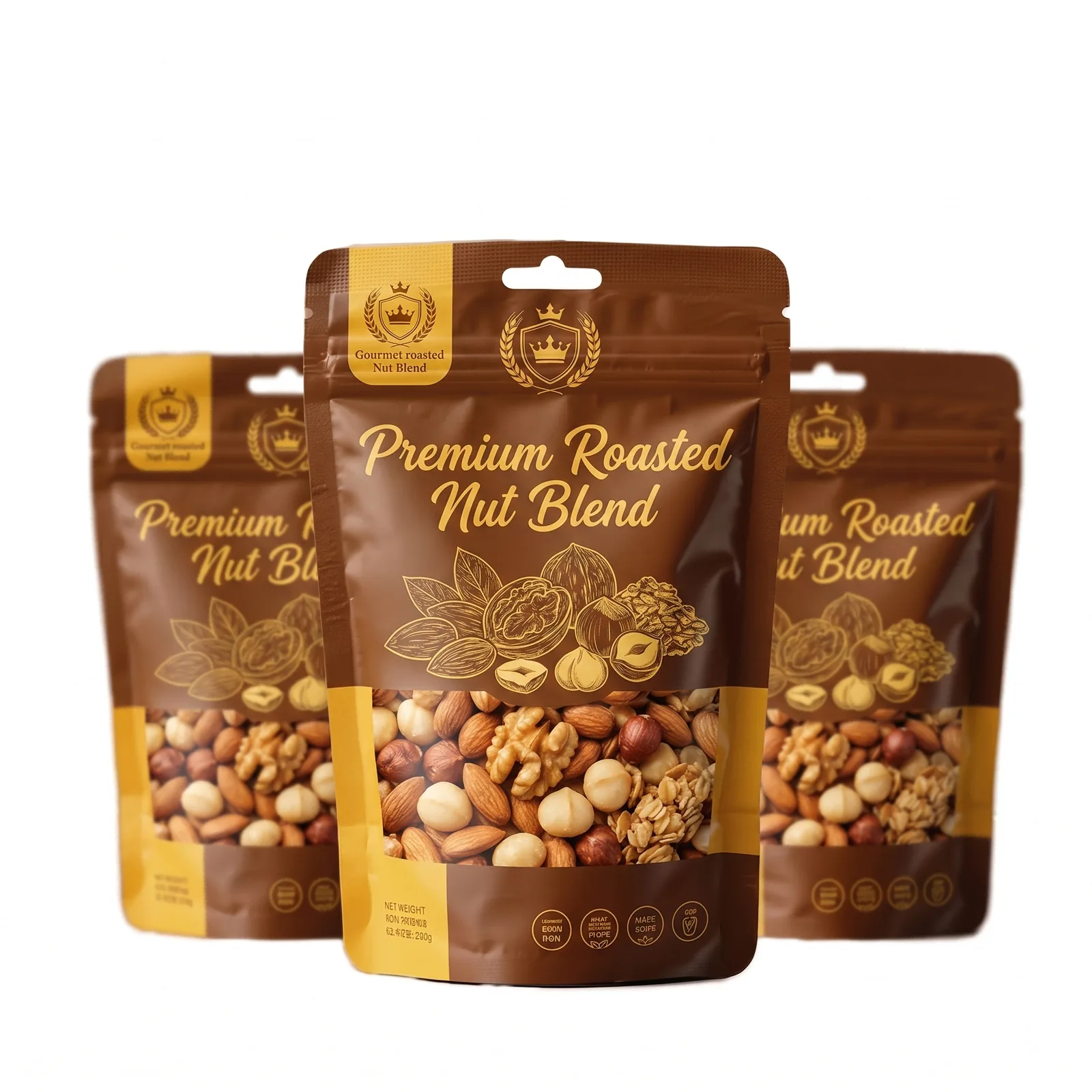 Custom Logo PPWR Recyclable Mono PE High Barrier Organic Food Grade Resealable Customized Packaging Stand up Pouch