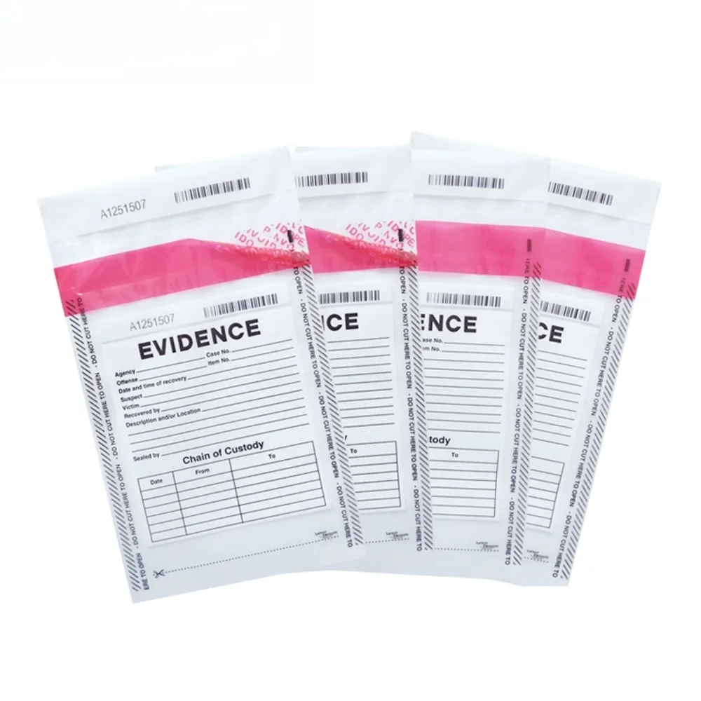 Custom Logo Printed Ldpe Plastic Seal Deposit Money Cash Locking Evidence Envelop Proof Tamper Evident Security Bag