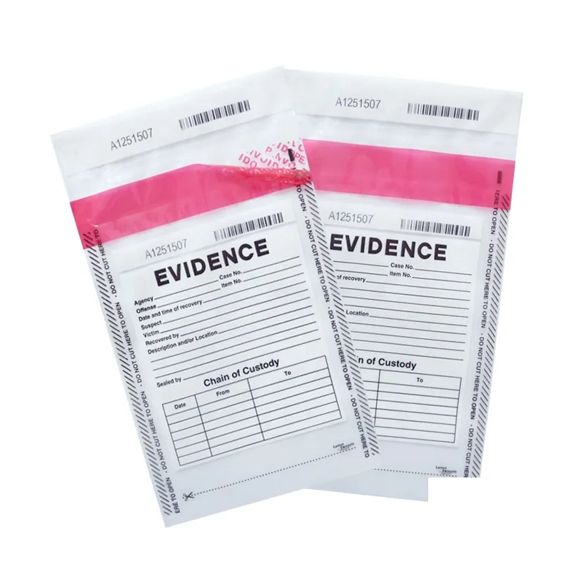 Custom Logo Printed Ldpe Plastic Seal Deposit Money Cash Locking Evidence Envelop Proof Tamper Evident Security Bag