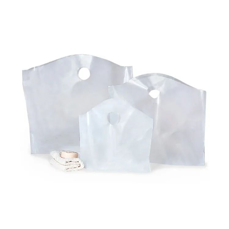 Custom logo Printing Reusable Plastic Wave Top Tote Die Cut Handle Bag Takeout Food Delivery Carry Bags for Restaurant