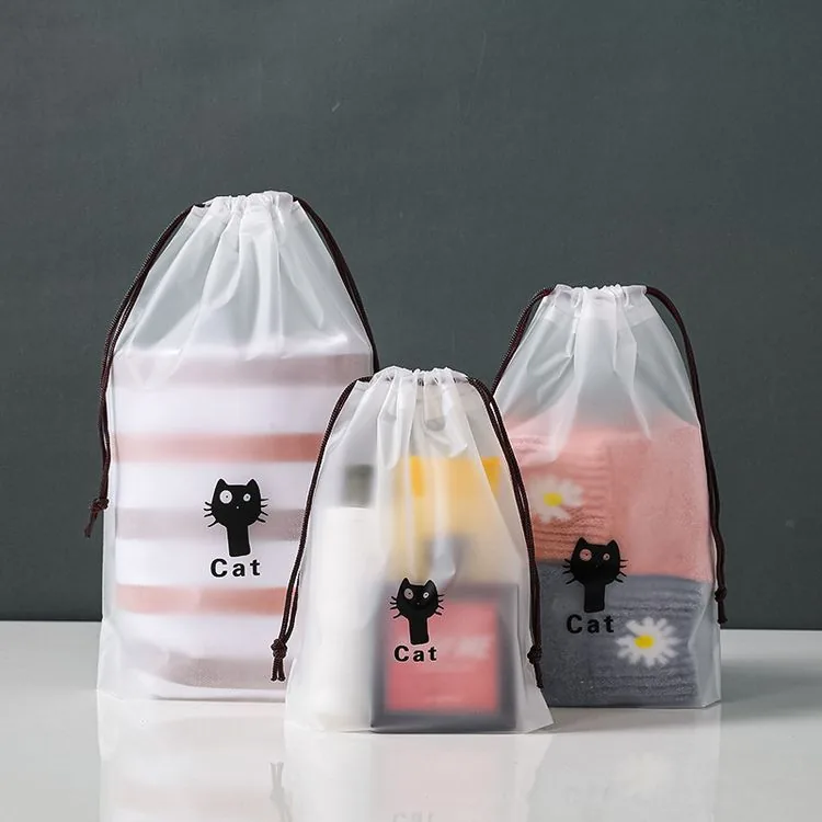 Custom LOGO Private Label Cloth Shoe Drawstring Pouch Plastic Drawstring Gift Packaging Multifunctional Shrink Bag