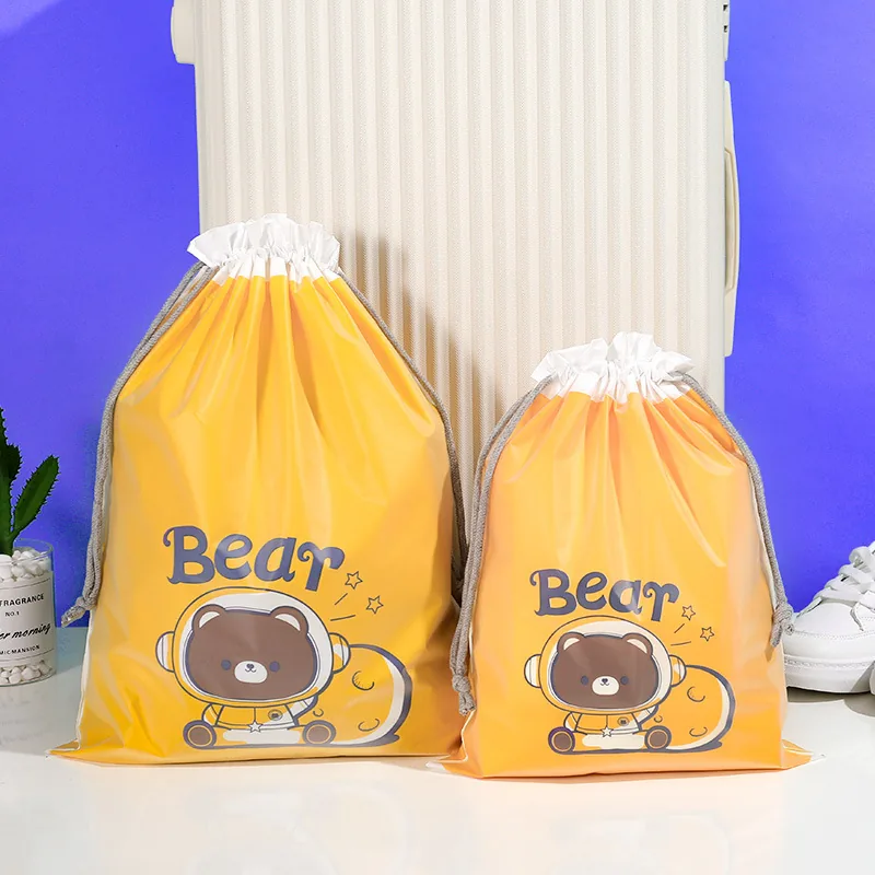Custom LOGO Private Label Cloth Shoe Drawstring Pouch Plastic Drawstring Gift Packaging Multifunctional Shrink Bag