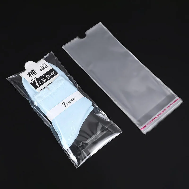 Custom LOGO Semi Transparent Frosted Cpe Garment Packaging Self-adhesive Plastic Matte EVA Poly Sock Clothing Bag