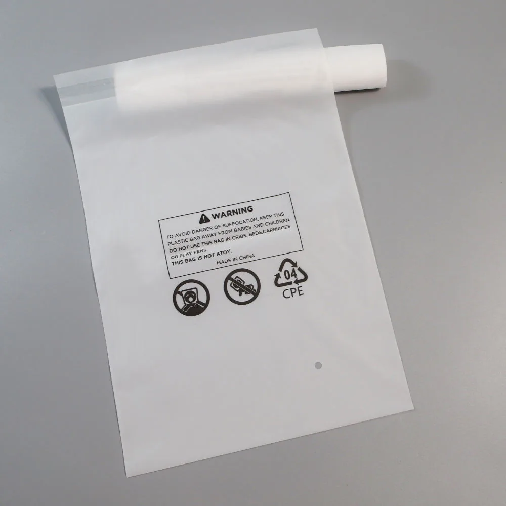 Custom LOGO Semi Transparent Frosted Cpe Garment Packaging Self-adhesive Plastic Matte EVA Poly Sock Clothing Bag