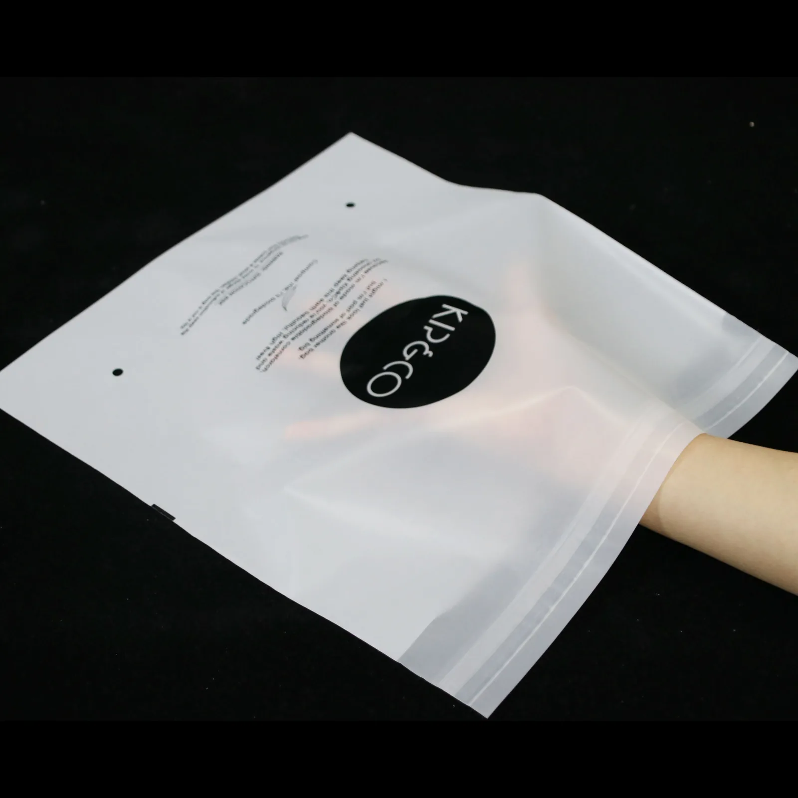 Custom LOGO Semi Transparent Frosted Cpe Garment Packaging Self-adhesive Plastic Matte EVA Poly Sock Clothing Bag