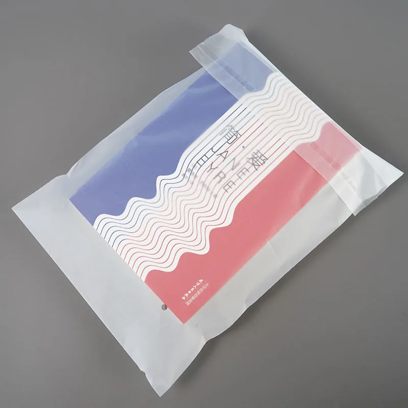 Custom LOGO Semi Transparent Frosted Cpe Garment Packaging Self-adhesive Plastic Matte EVA Poly Sock Clothing Bag