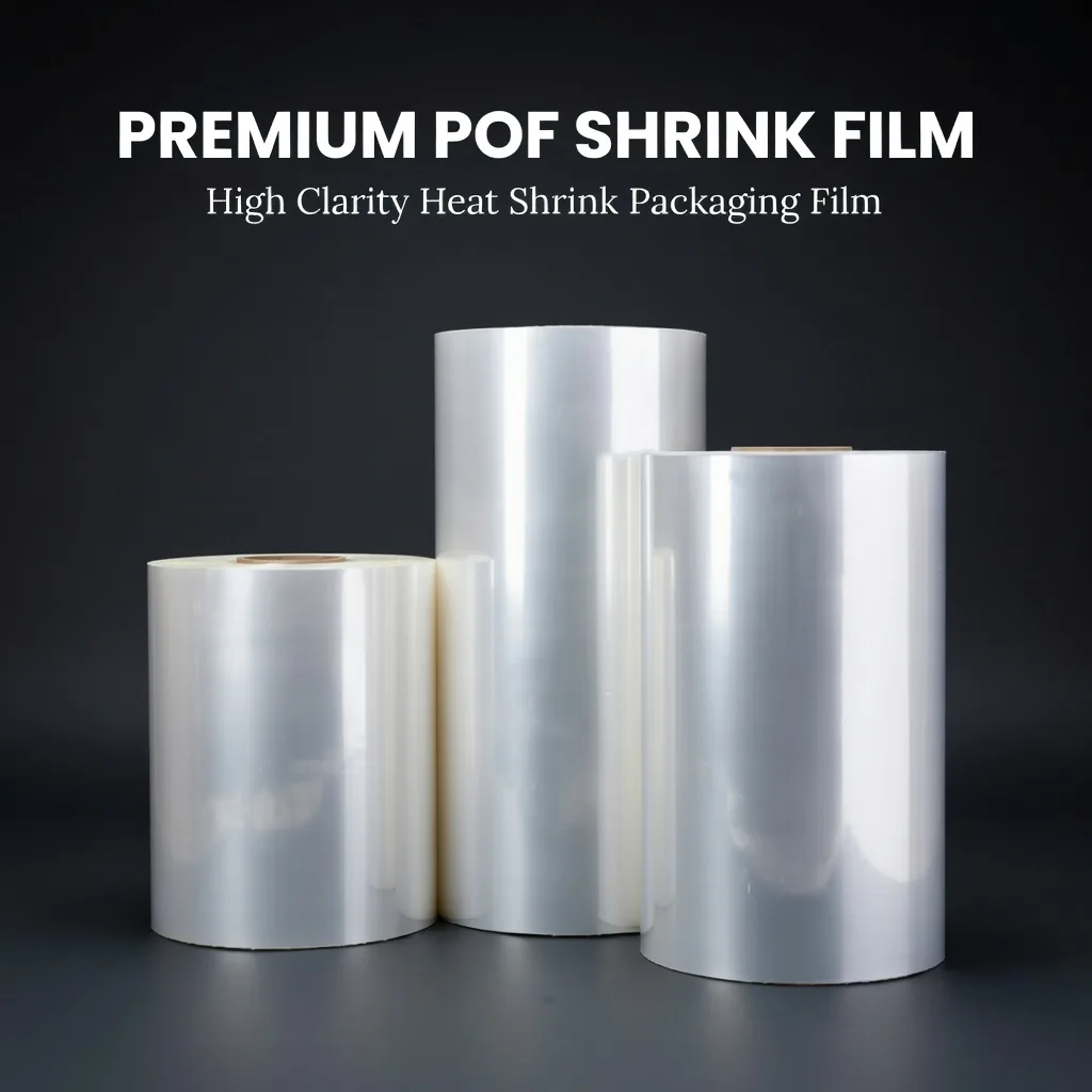 Custom Logo Soft Plain Moisture Proof Polyolefin Shrink Film Bags Heat Shrinkable Wraps for Cosmetic Shampoo Candle Perfume Gift