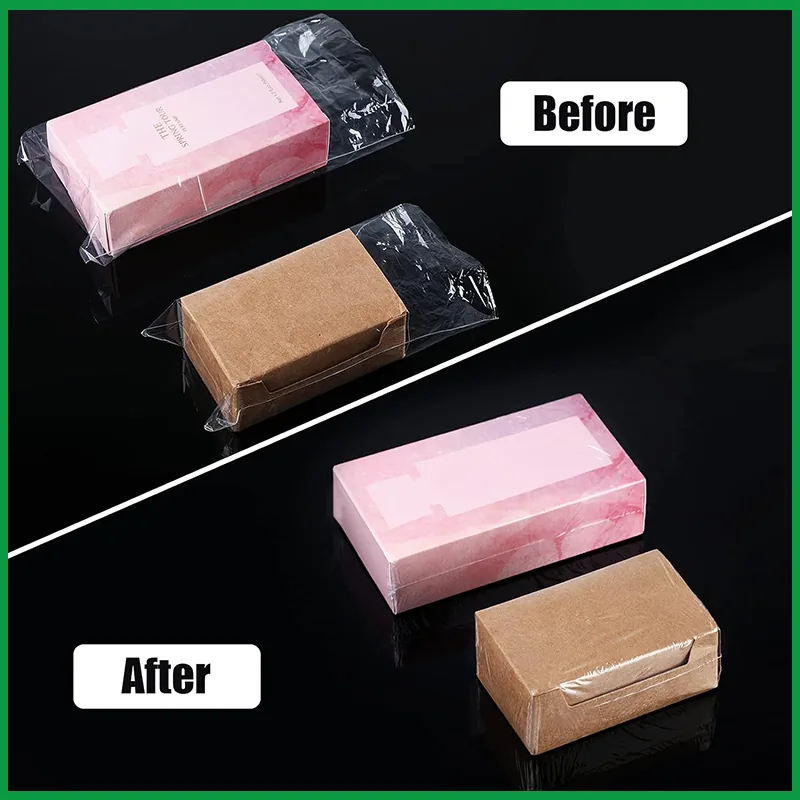 Custom Logo Soft Plain Moisture Proof Polyolefin Shrink Film Bags Heat Shrinkable Wraps for Cosmetic Shampoo Candle Perfume Gift