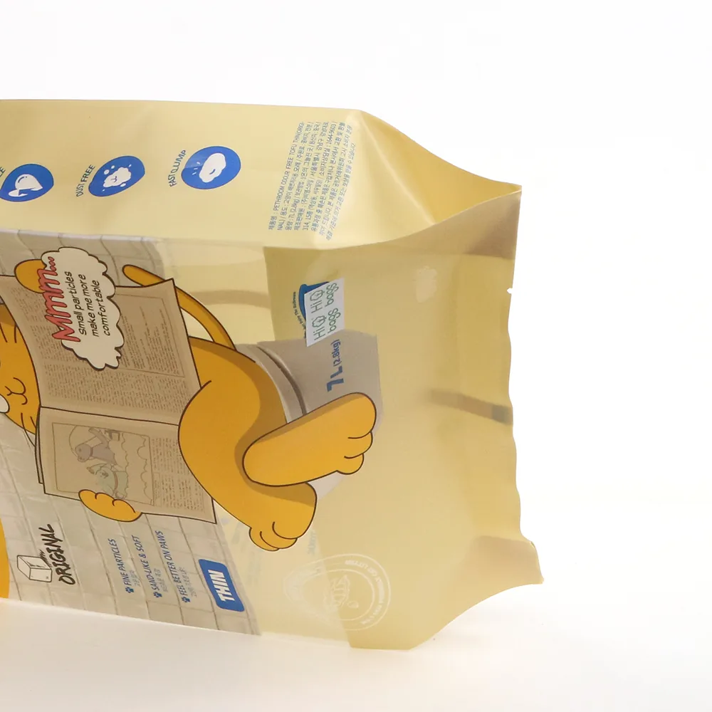 Custom Material Logo Plastic Packaging Tofu Cat Litter Sand Bag with Handle