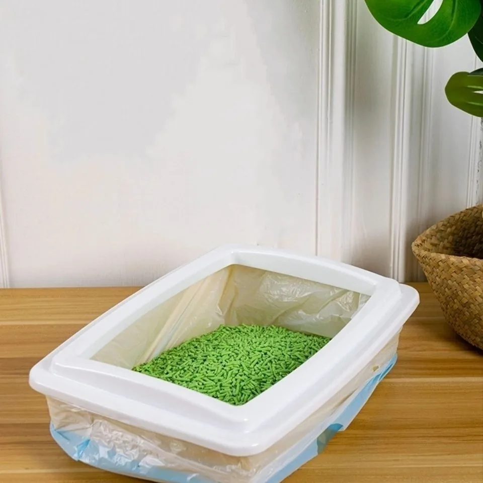Custom PE Plastic Drawstring Waste Bag for Cat Litter Box Clear Poop and Cat Diaper Garbage for Household Use