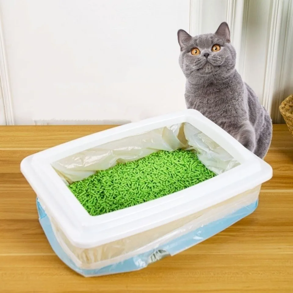 Custom PE Plastic Drawstring Waste Bag for Cat Litter Box Clear Poop and Cat Diaper Garbage for Household Use