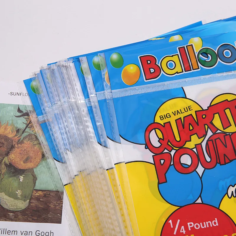 Custom Print logo clear Transparent OPP Self Adhesive Balloon Plastic Packaging Bag with Header hang Hole