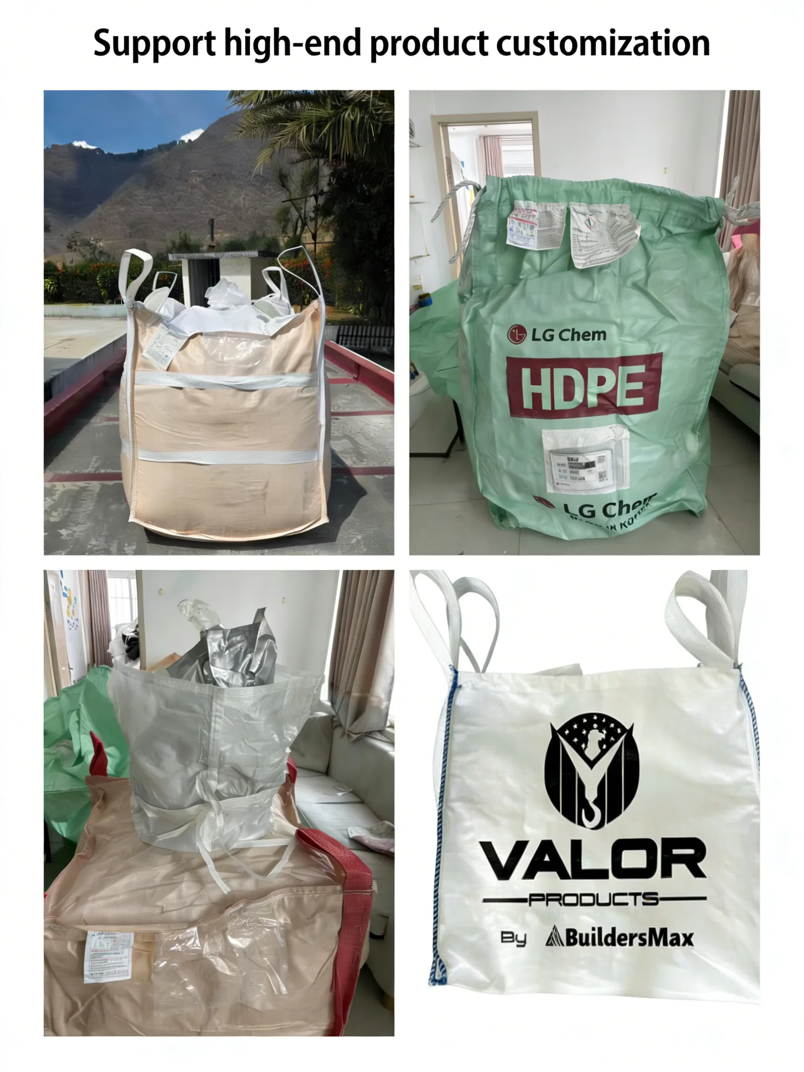 Custom Printed Food Grade FIBC Bag with Waterproof PE Inner Liner for 1000kg Bakery and Bulk Materials