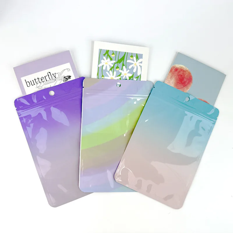 Custom Printed Food Grade Ziplock Snack Stand up Zip Lock Pouch Printed Plastic Holographic Packaging Bag