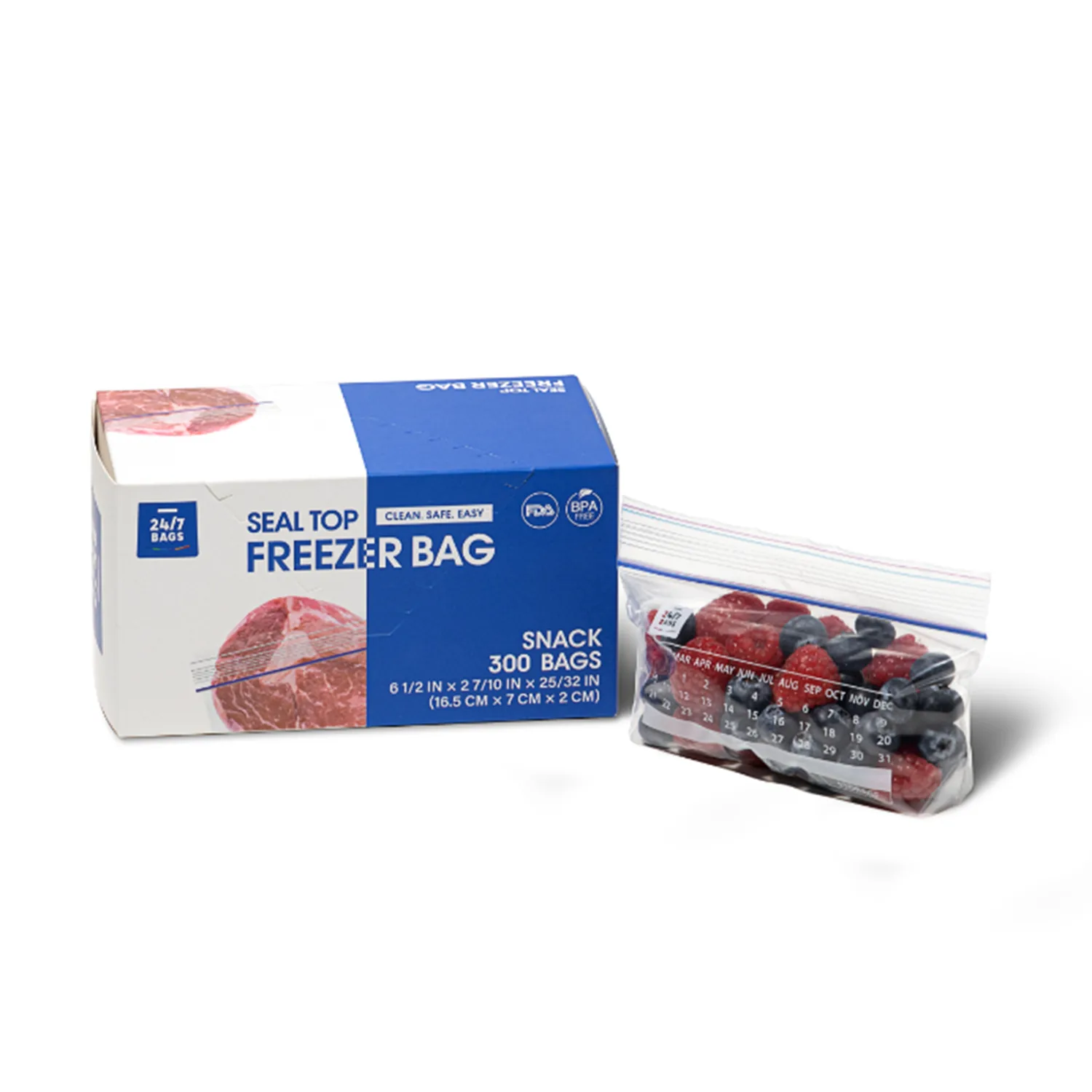 Custom Printed Giant Medium Ziplock Gallon Zipper Food Storage Bags Slider for Food