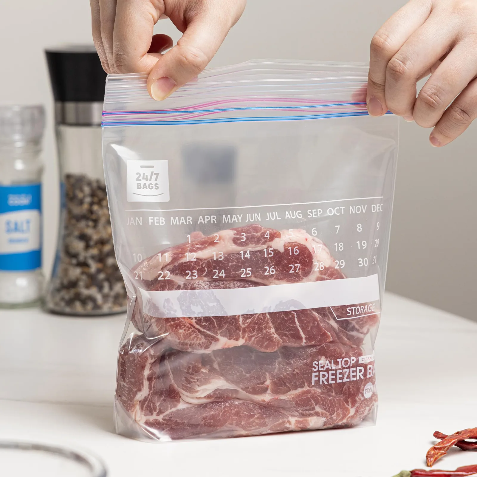 Custom Printed Giant Medium Ziplock Gallon Zipper Food Storage Bags Slider for Food