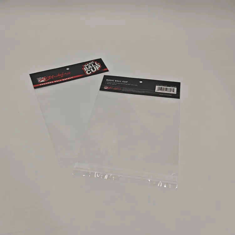 Custom Printed Hang Hole Header Card Clear Poly Bag for Football Towel Sports Cleaning Cloth Game Accessory Retail Packaging