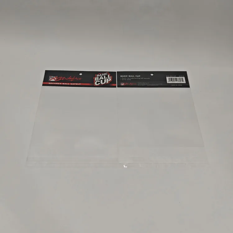 Custom Printed Hang Hole Header Card Clear Poly Bag for Football Towel Sports Cleaning Cloth Game Accessory Retail Packaging