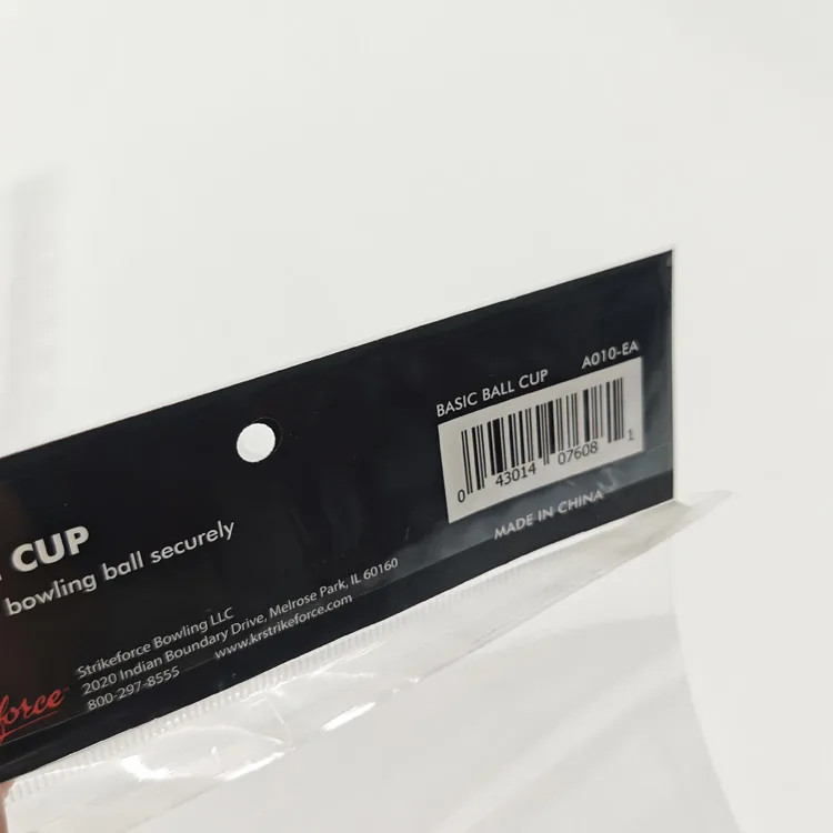 Custom Printed Hang Hole Header Card Clear Poly Bag for Football Towel Sports Cleaning Cloth Game Accessory Retail Packaging