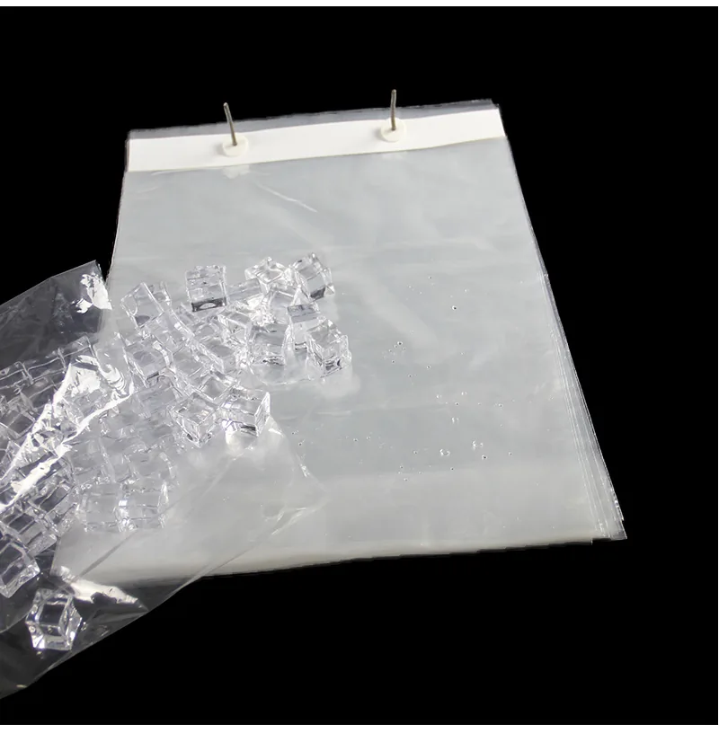 Custom Printed Logo Large Capacity Disposable LDPE 8/10/20 LB Plastic Drawstring Ice Cube Bag Reusable