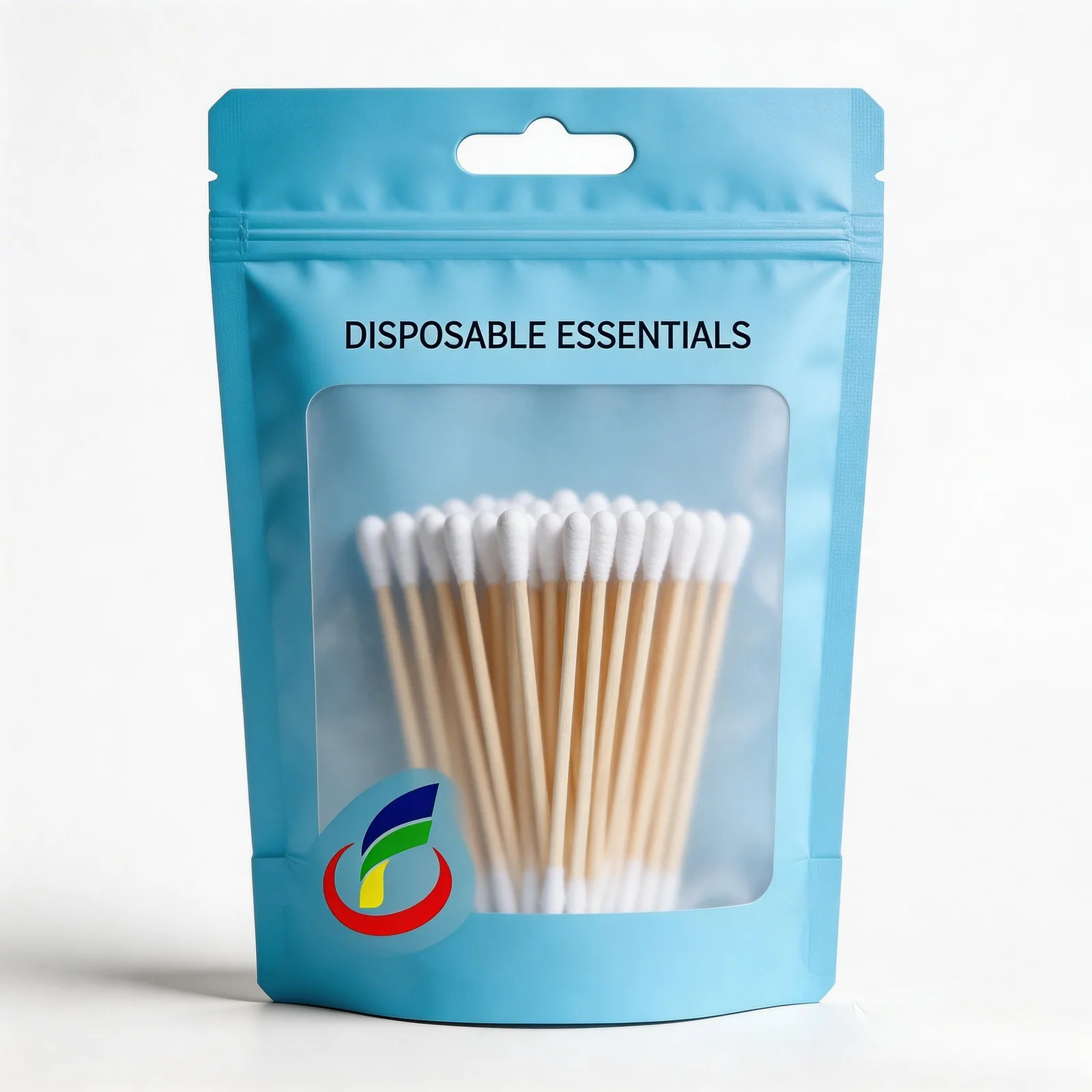 Custom Printed Plastic Seal Packaging Portable Cotton Swab Stand up Pouch Resealable Bags