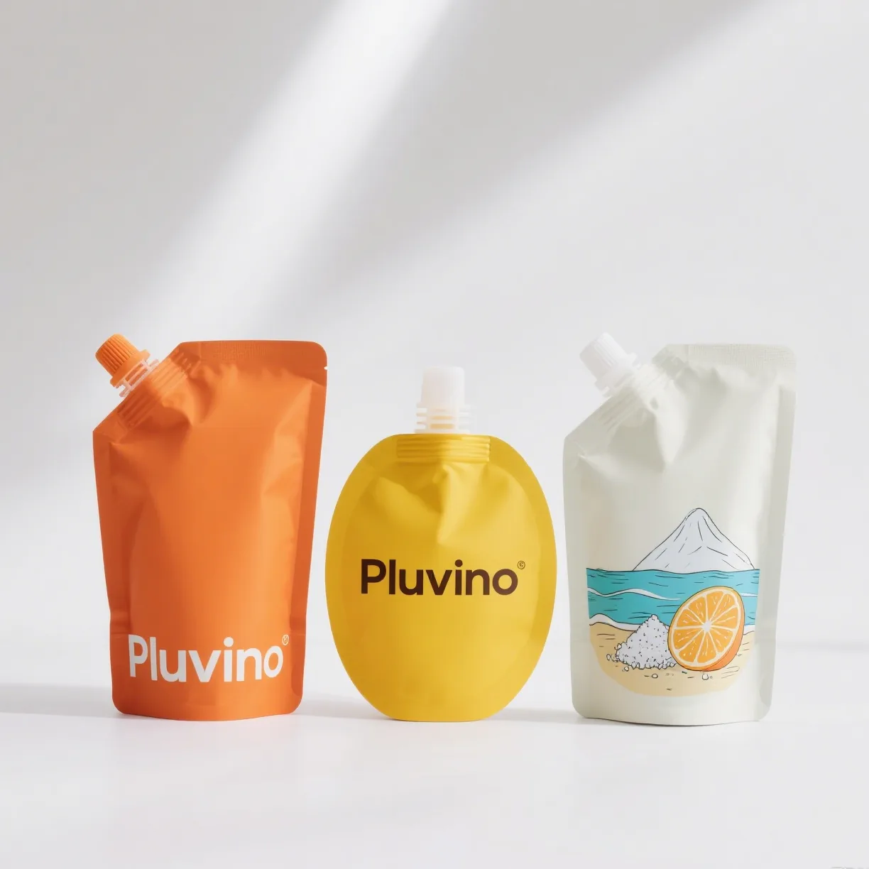 Custom Printed Plastic Spout Pouch With Stand up Bottom for Baby Food Smoothie Juice Refill Liquid Packaging Bag