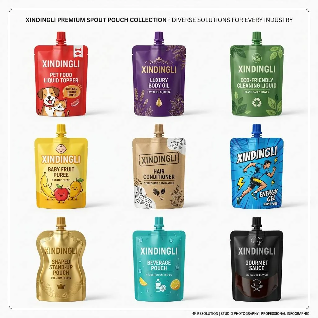 Custom Printed Plastic Spout Pouch With Stand up Bottom for Baby Food Smoothie Juice Refill Liquid Packaging Bag