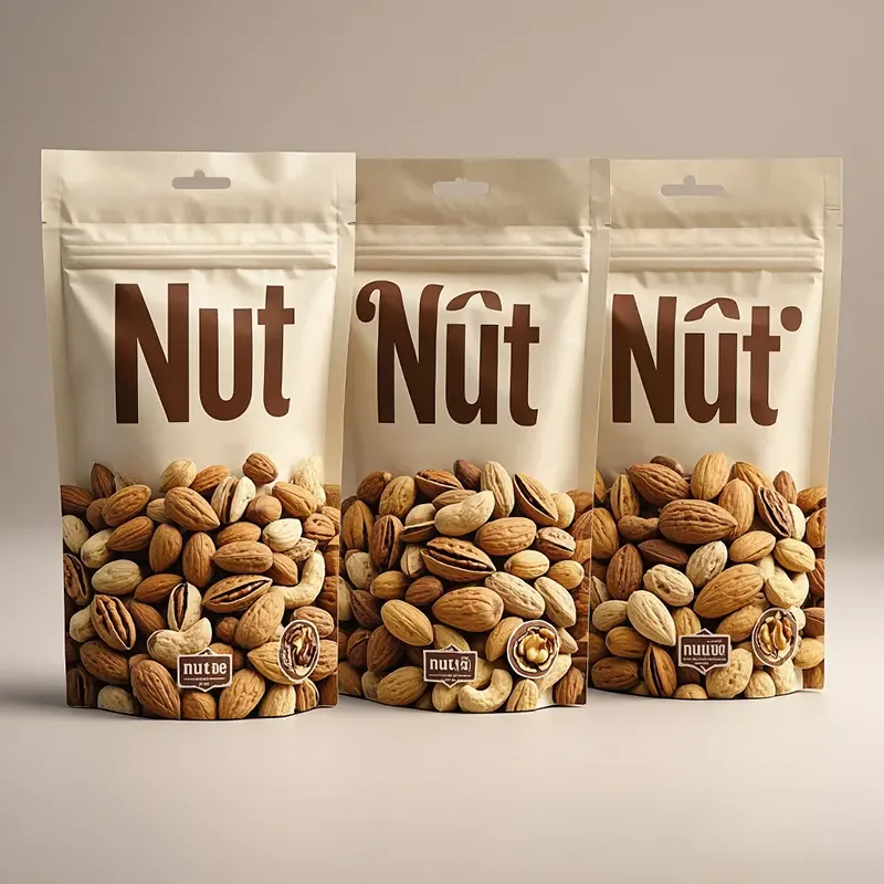 Custom Printed Resealable Plastic Aluminum Foil Zipper Dry Food Snack Nuts Packaging Stand up Pouch for Food Ziplock Mylar Bags