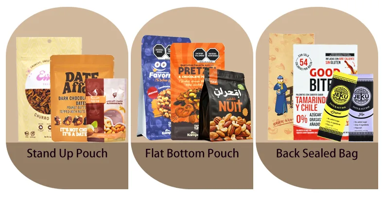 Custom Printed Resealable Plastic Aluminum Foil Zipper Dry Food Snack Nuts Packaging Stand up Pouch for Food Ziplock Mylar Bags