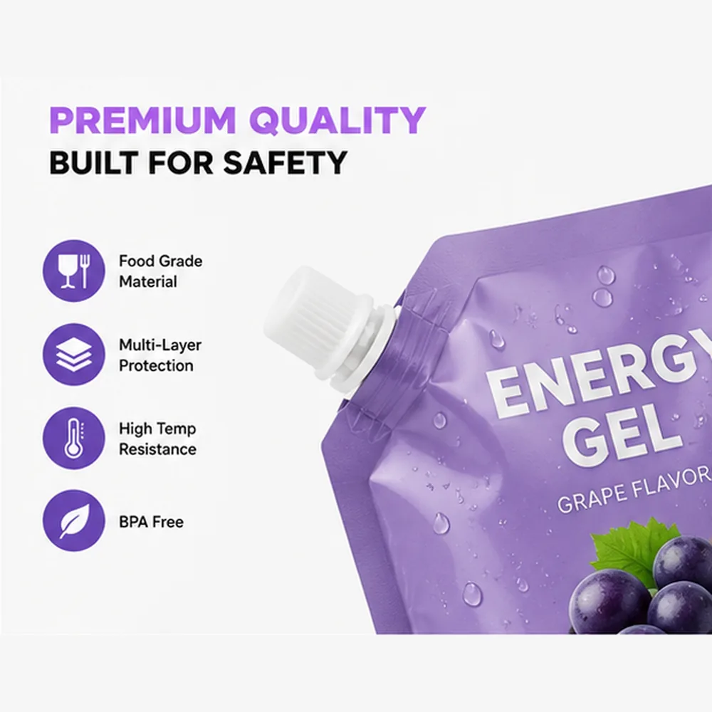 Custom Printed Spout Pouches Leakproof Resealable Stand up Liquid Packaging Bags for Juice Sauce Detergent and Cosmetics