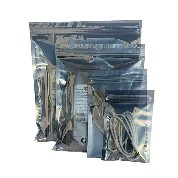 Custom Printed Translucent Electronic Packaging Metallic Laminated Static Shielding Esd Plastic Bag