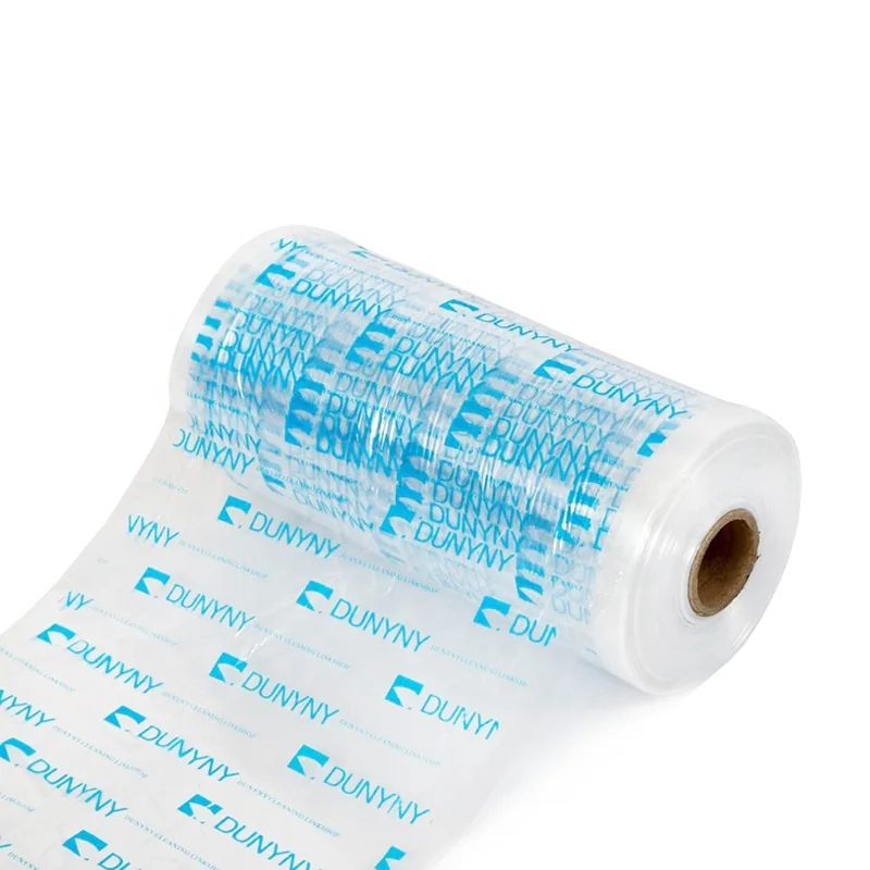 Custom Printing LDPE Clear Laundry Dry Cleaning Garment Plastic Bags on Roll